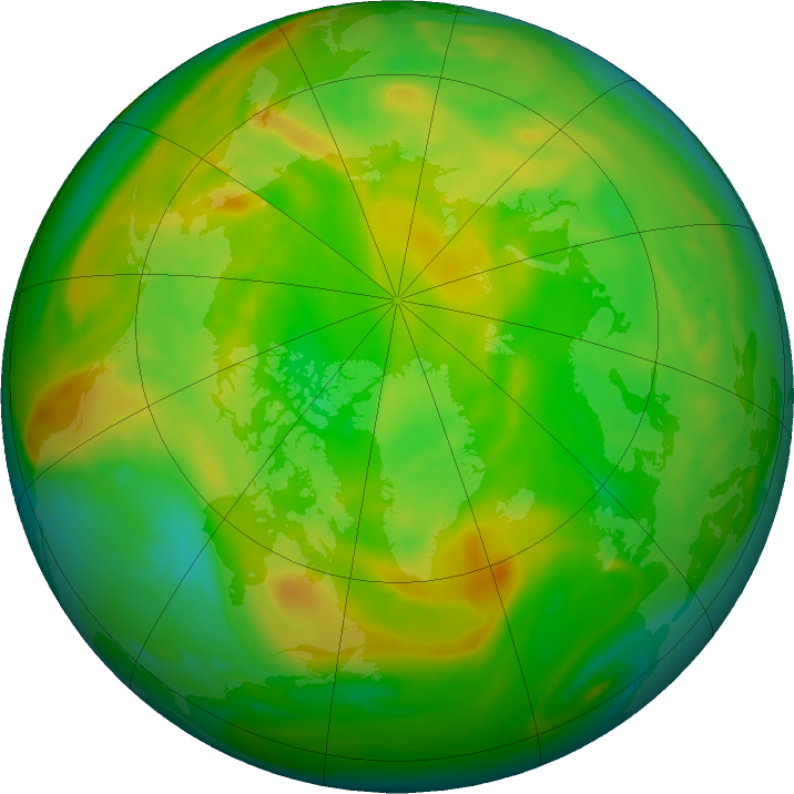 Arctic ozone map for 09 June 2021